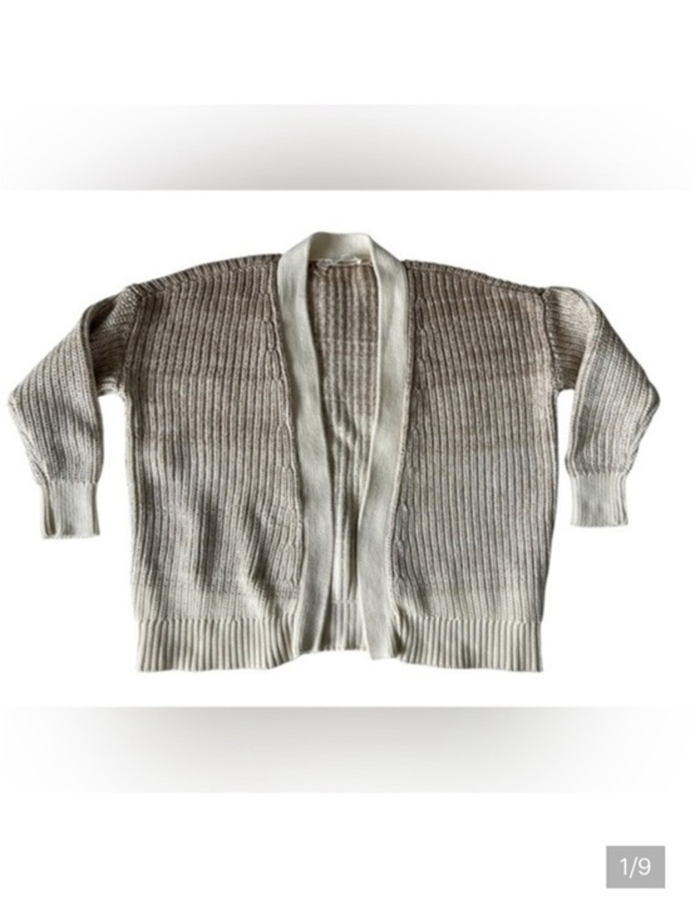 Cotton Haven Knit Cardigan in Cream and Brown